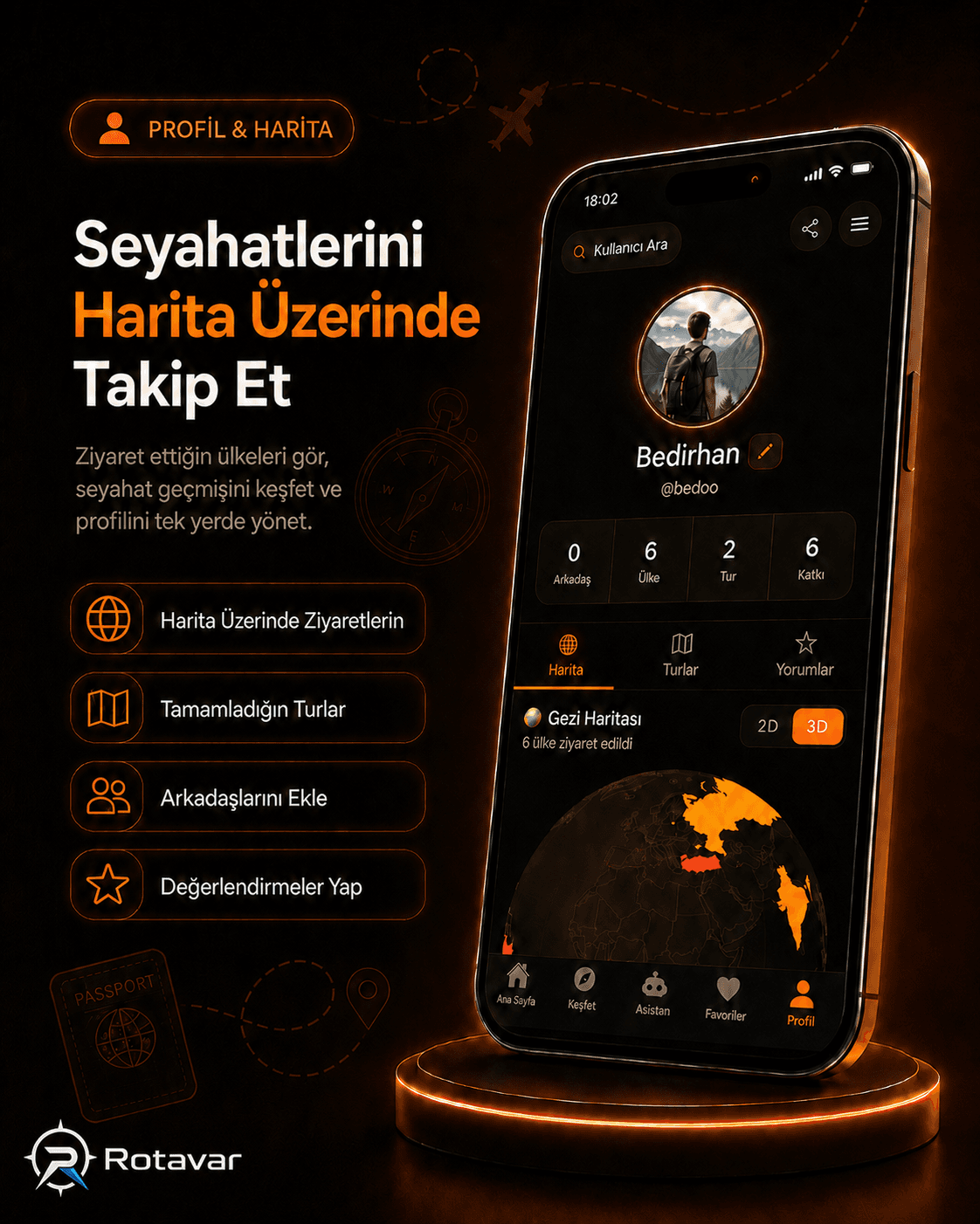 Seyahat geçmişini haritada takip et
